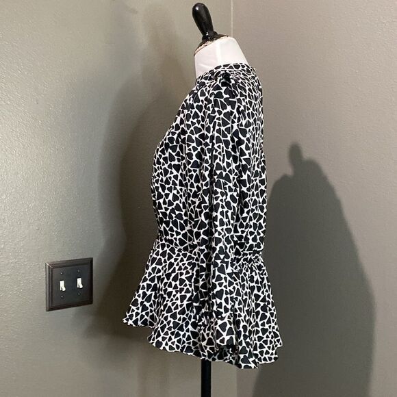 ASOS River Island 3/4 Length Long Sleeves Hearts Peplum Blouse - Picture 16 of 16